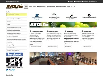 Avola Kaffeesysteme Desktop Avola Kaffeesysteme desktop responsive