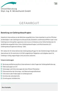 Umweltberatung Winkelhardt Tablet Umweltberatung Winkelhardt tablet responsive